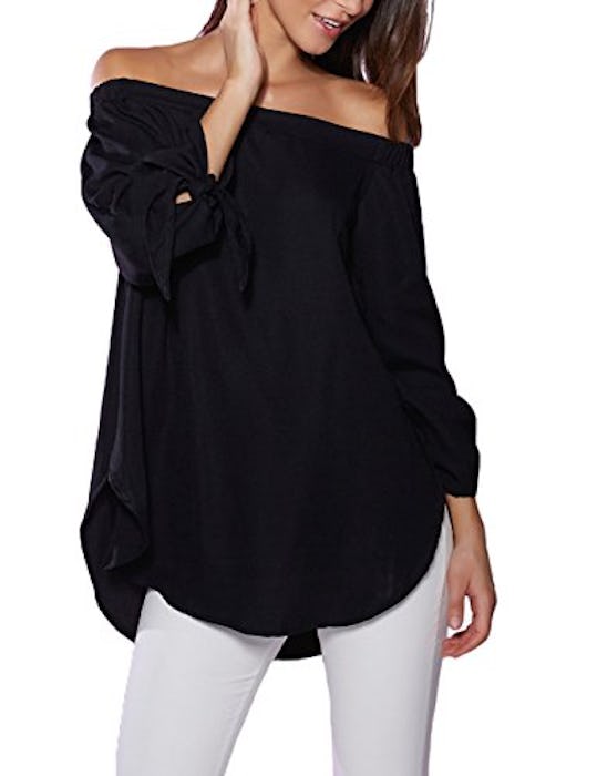 just quella Women's Off Shoulder Loose Shirt Blouse