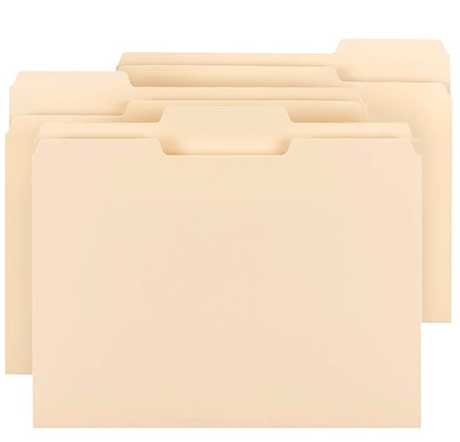 AmazonBasics 1/3 Cut Tab File Folders