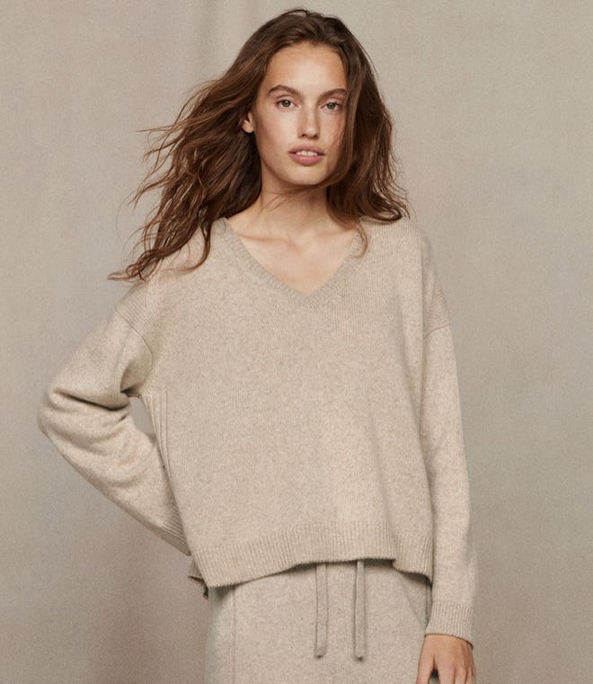 Recycled Cashmere V-Neck Sweater