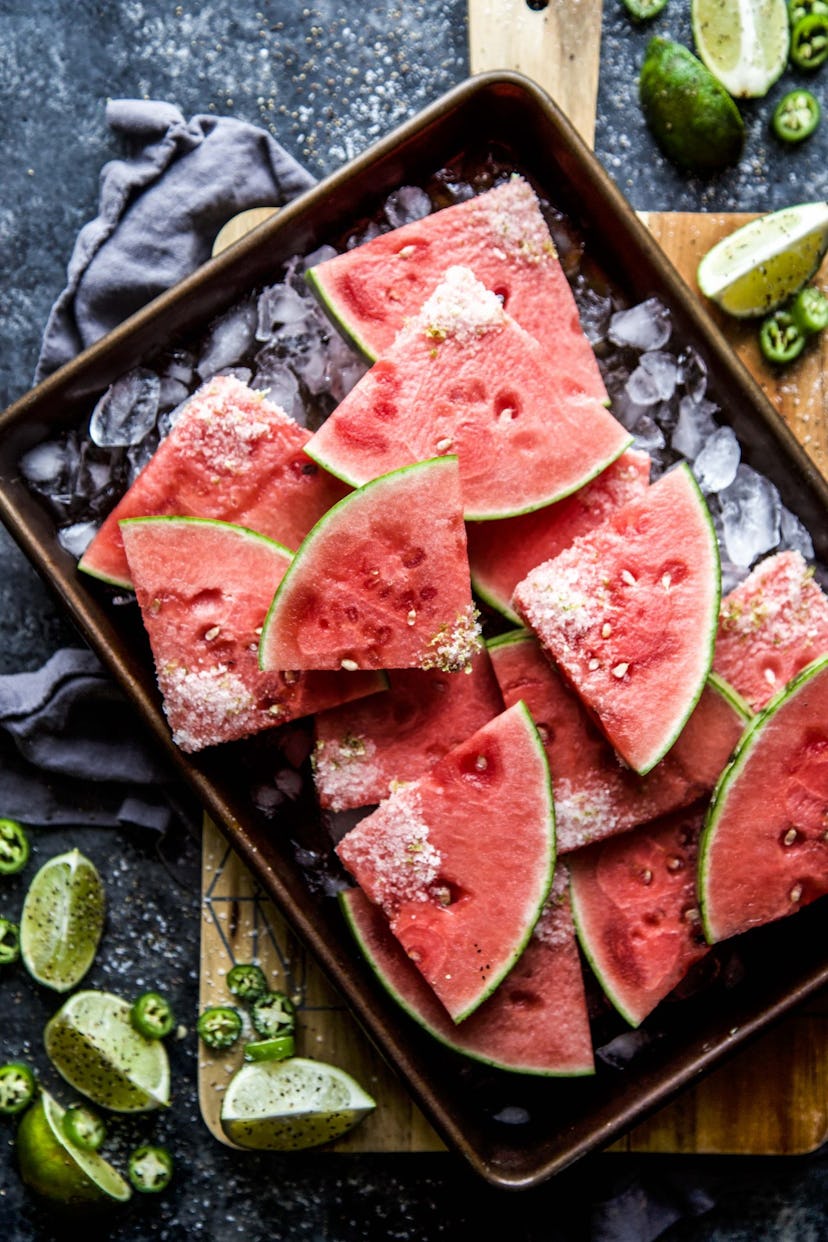 Jalapeno Watermelon Slices is one tasty recipe to use up your watermelon. 