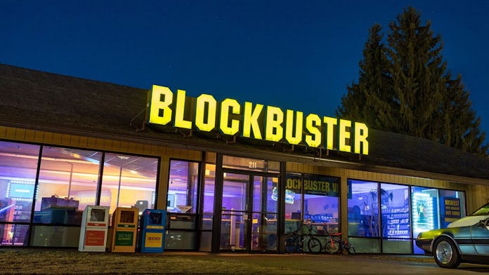 The facade of the last Blockbuster store.