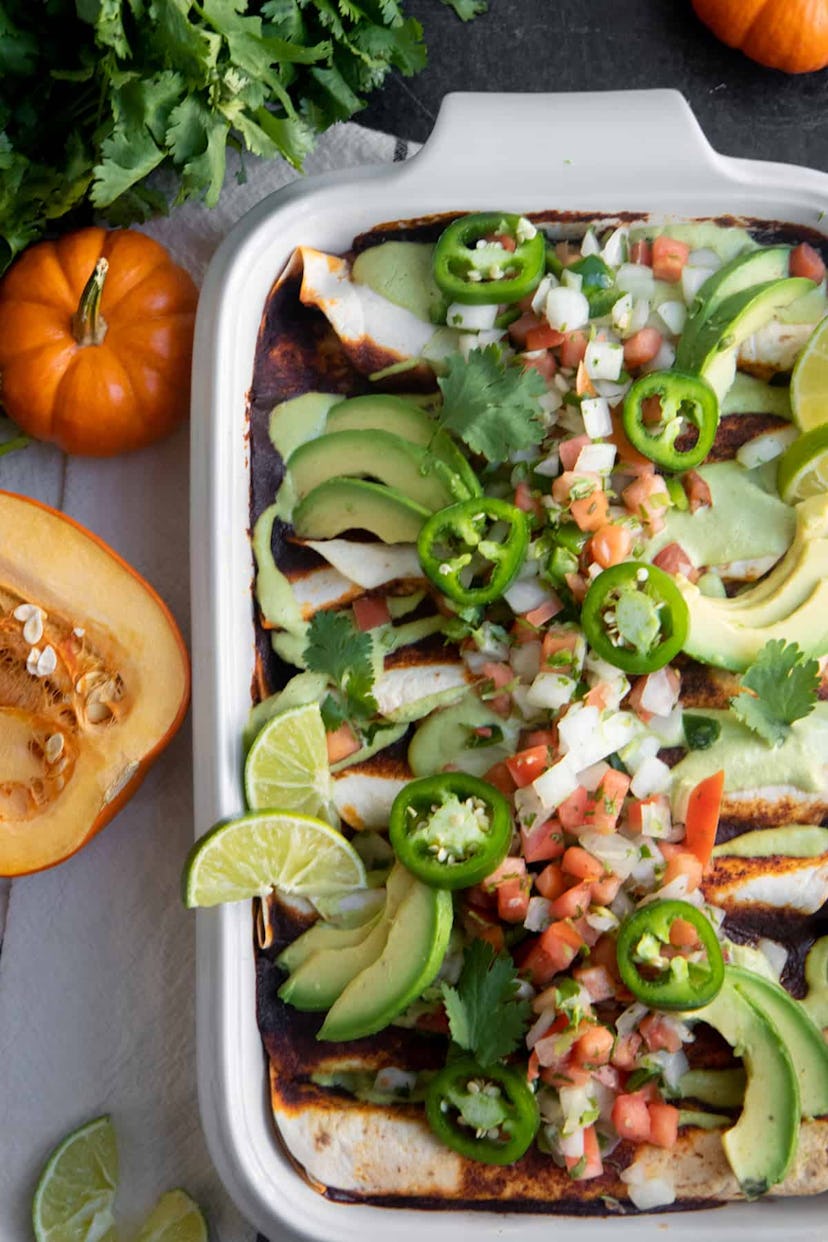 vegan pumpkin enchiladas