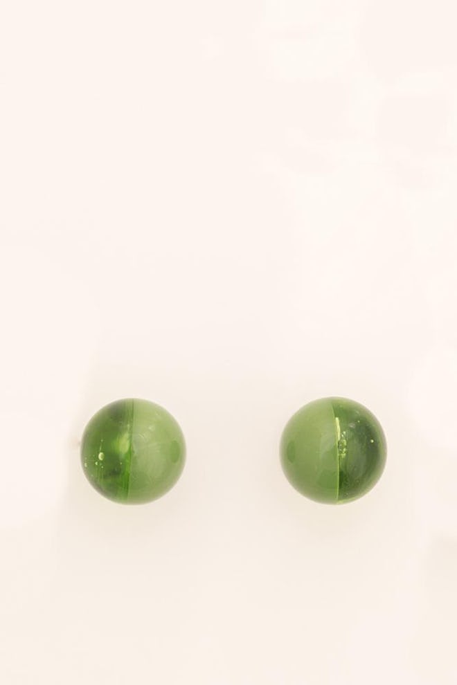 Green Glass Two Tone Studs
