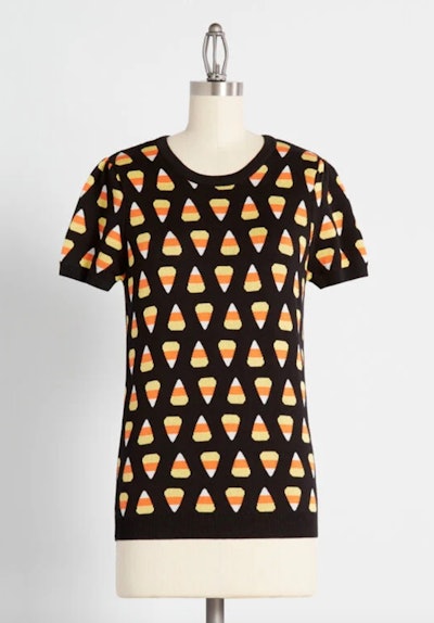 Sweet as Candy Corn Short Sleeve Sweater