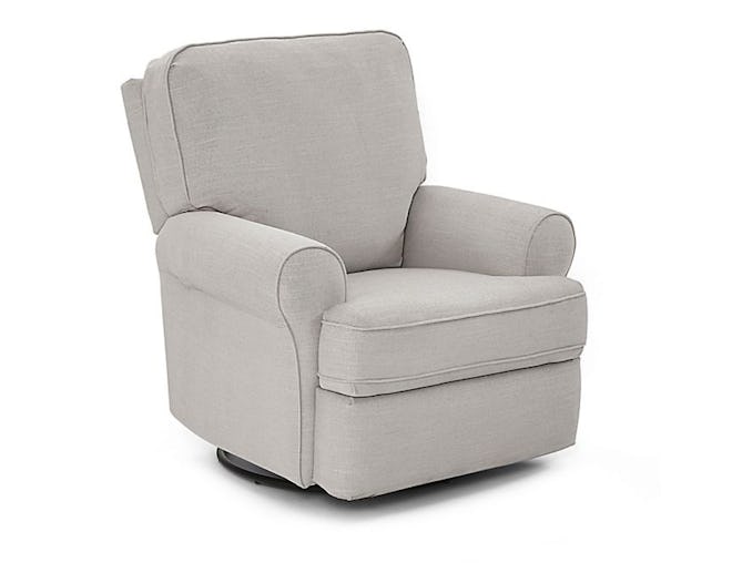 Best Chairs Tryp Swivel Glider Recliner in Light Grey