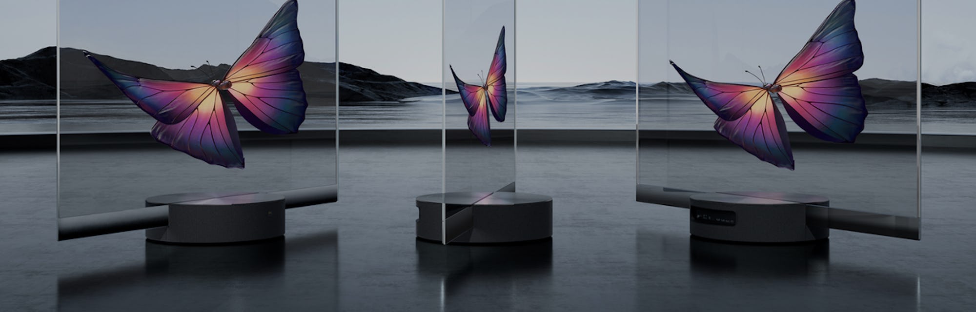 The world's first mass-produced TV by Xiaomi can be seen. The screens are transparent while there ar...