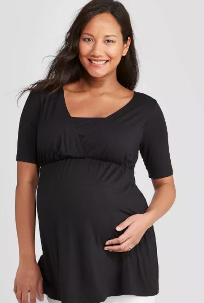 a longer length black nursing top from Target