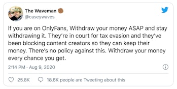 Onlyfans Responds To Viral Tweet No We Re Not Stealing From Users - roblox shutting down tweet