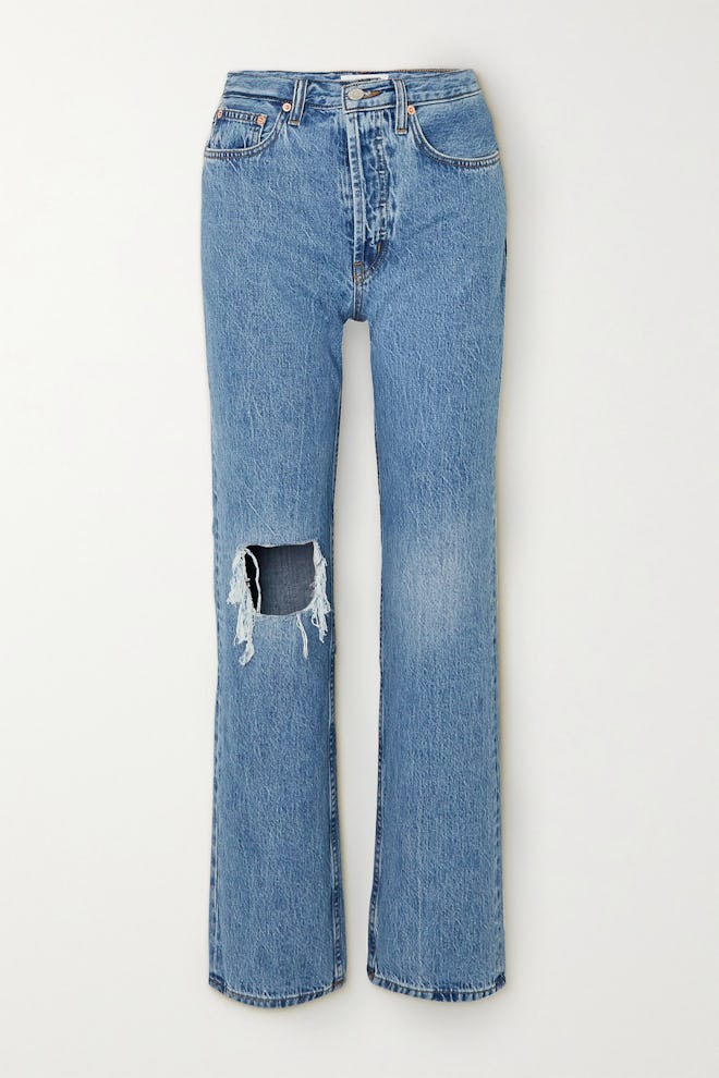 Childhood Distressed High-Rise Straight-Leg Jeans