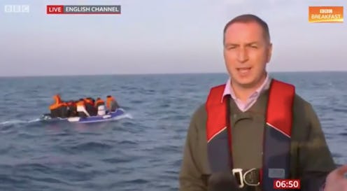 BBC Breakfast films migrants crossing the English Channel.