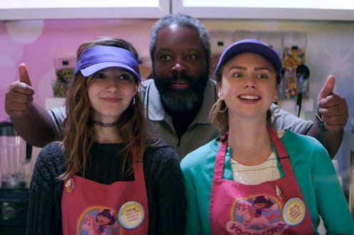Anjelica Bette Fellini as Blair, Kadeem Hardison as Bowser, and Maddie Phillips as Sterling in 'Teen...