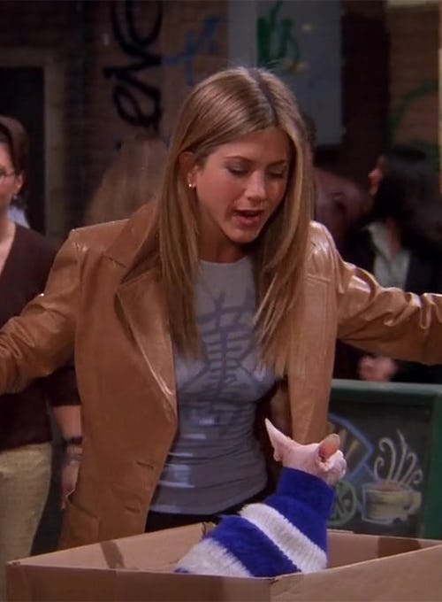 rachel green black leather jacket