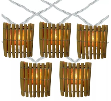 Northlight 10-Count Brown Tropical Bamboo Outdoor Patio String Light Set