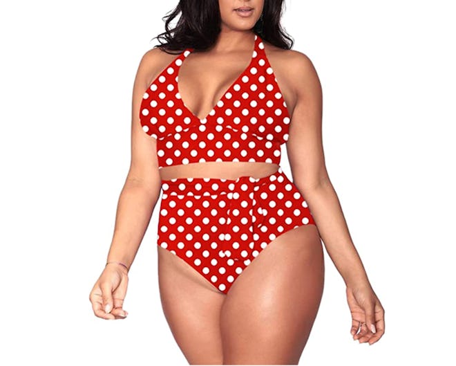 Sovoyontee Plus Size High Waisted Swimsuit