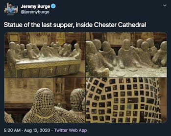 Twitter screenshot of Last Supper Sculpture