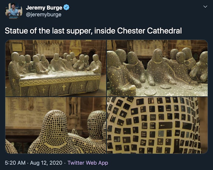 Twitter screenshot of Last Supper Sculpture