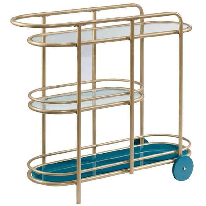 Glass and Metal Bar Cart