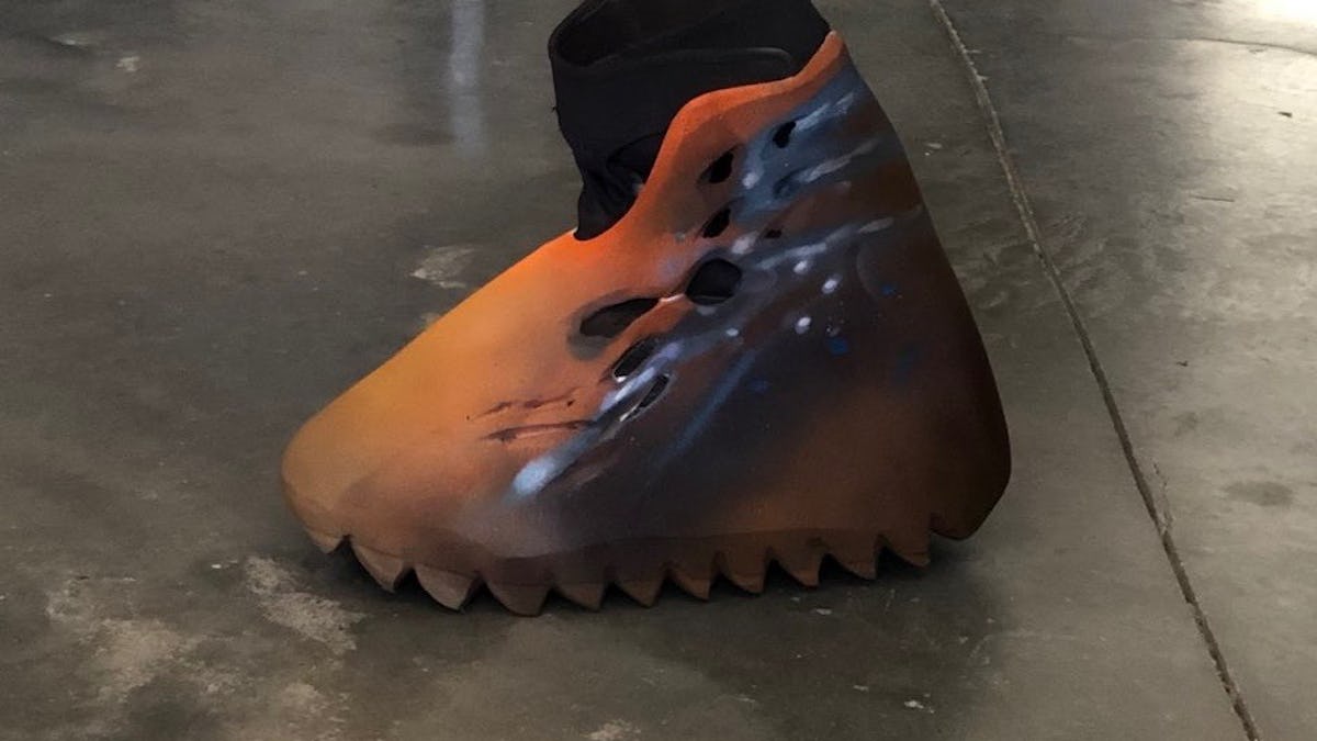 Kanye West shows off a Yeezy sneaker with Big Chewbacca Energy