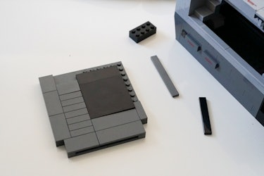 The Lego cartridge before stickers are applied.