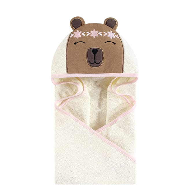 Hudson Baby Unisex Cotton Animal Face Hooded Towel (Boho Bear)