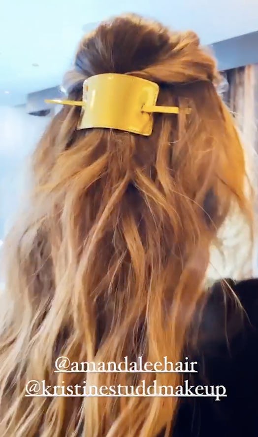 Chrissy Teigen's gold hair pin is a $360 Balmain accessory
