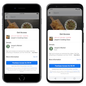 Facebook has launched paid events for small businesses.