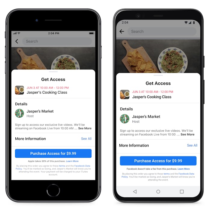 Facebook has launched paid events for small businesses.