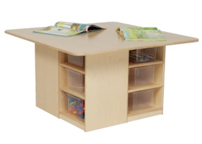 Cubby Table w/ 12 Clear Trays