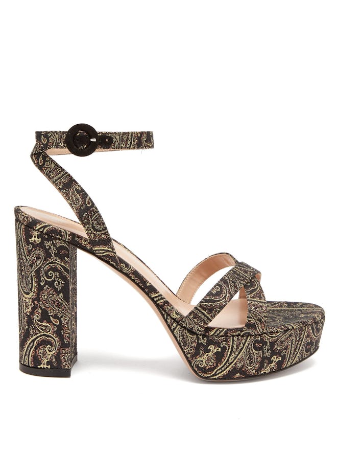 Poppy 70 Paisley-Brocade Sandals