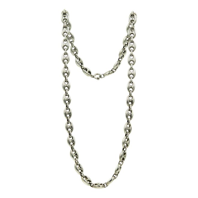 Gucci Vintage Italian Anchor Mariner Link Silver Chain Necklace