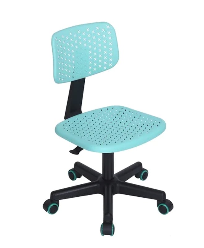 Porch & Den Neakahnie Brightly Colored Student Task Chair in Turquoise