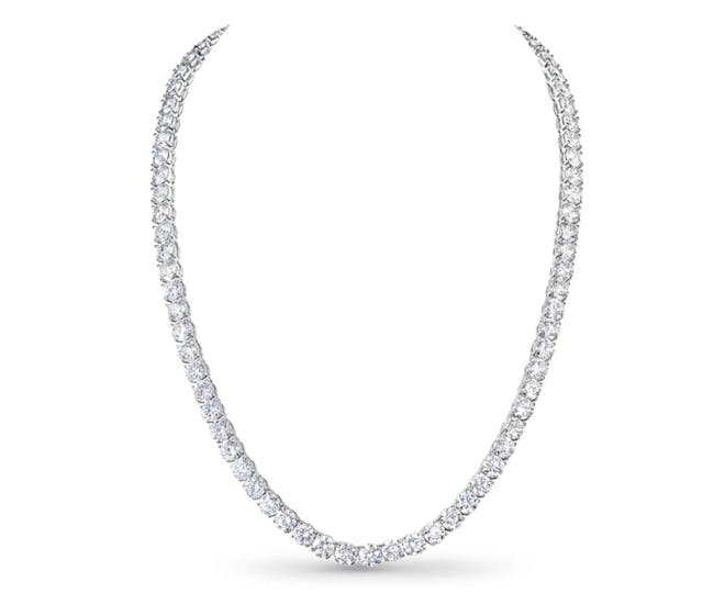 Line Necklace in 18K White Gold