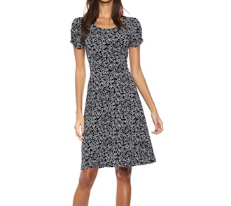 Amazon Brand - Lark & Ro Crew Neck Fit and Flare Dress