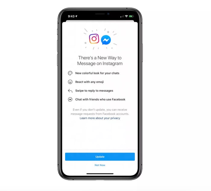 Instagram chat update screenshot