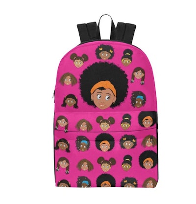 Hot Pink Girl with Afro Classic Backpack