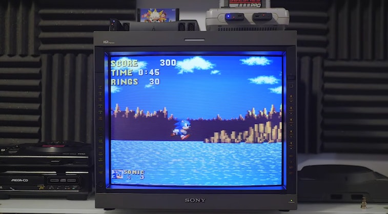 Sonic the Hedgehog running on the SNES.