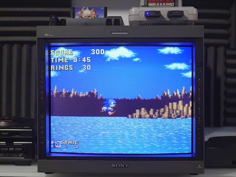 Sonic the Hedgehog running on the SNES.