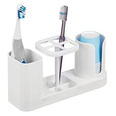 mDesign Plastic Bathroom Vanity Countertop Dental Storage Organizer