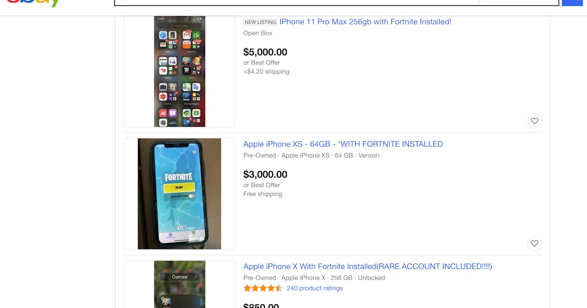 Iphone with fortnite installed deals