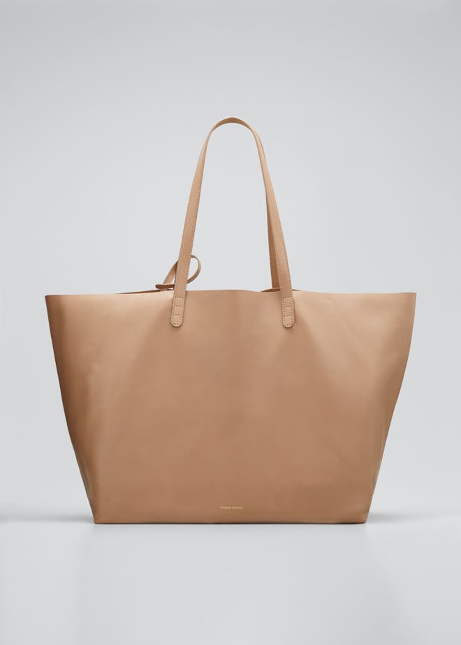 Oversized Lamb Leather Tote Bag