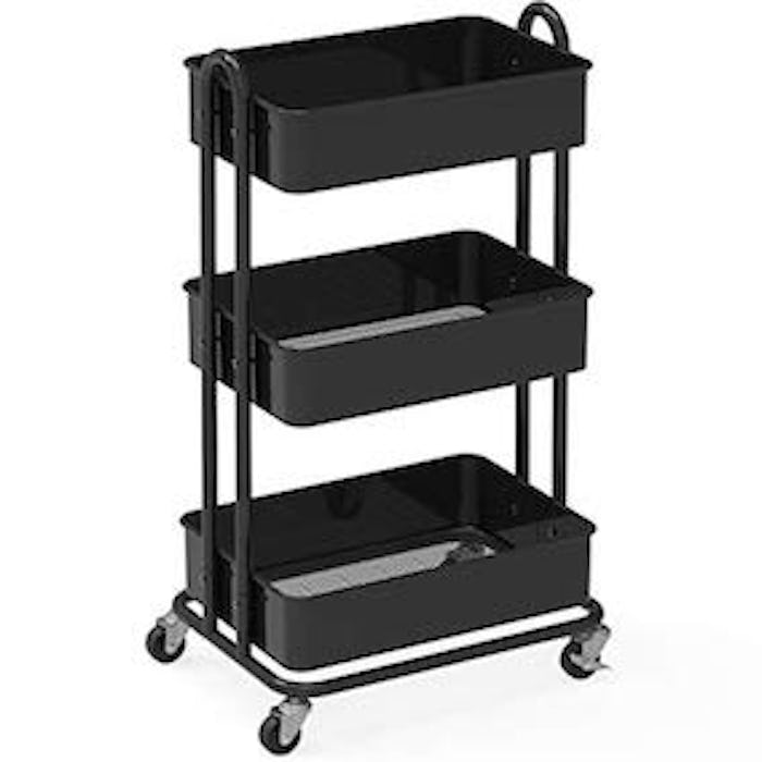 SimpleHouseware Heavy Duty 3-Tier Metal Utility Rolling Cart