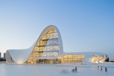 The Heydar Aliyev cultural center, designed by Zaha Hadid.