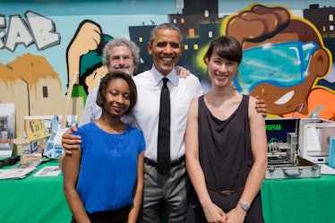 Peek posing with former President Barack Obama at the White House Maker Faire