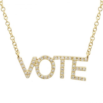 Ellie Jay 14K Gold Diamond Vote Necklace