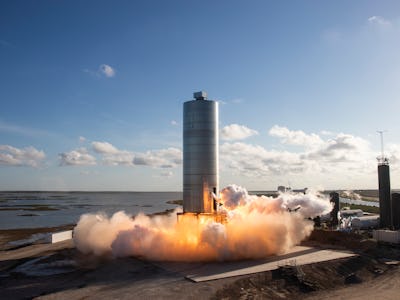 SpaceX's massive starship launching into space