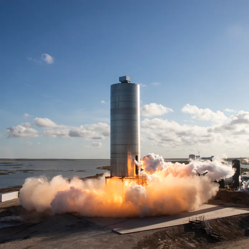 SpaceX's massive starship launching into space