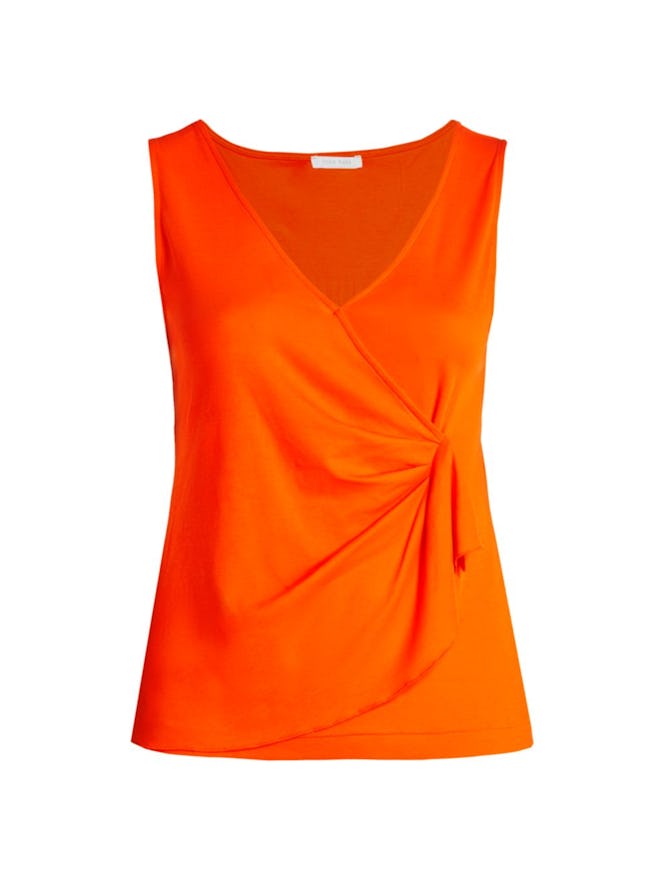 Joan Vass Plus Size Draped Sleeveless Top