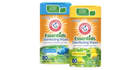 Arm & Hammer's New Essentials disinfecting wipes kill the covid-19 causing virus coronavirus and oth...