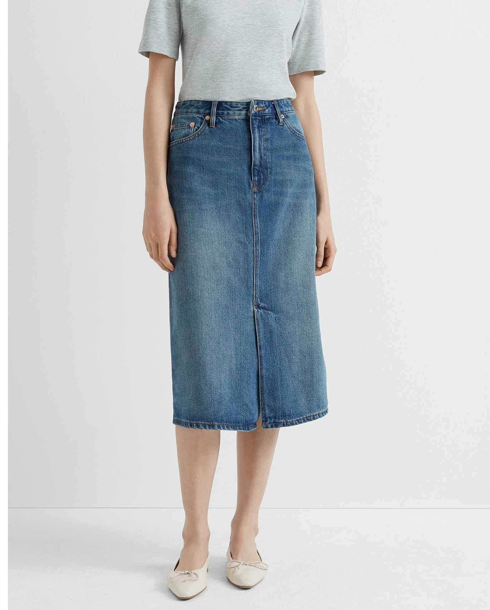 denim tube skirts