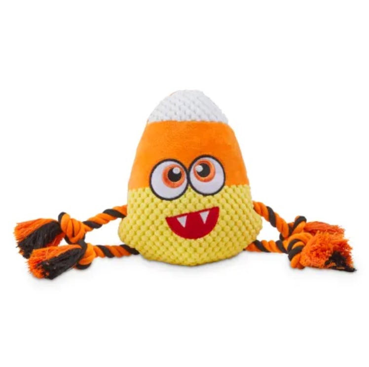 Bootique Born of Corn Candy Corn Halloween Plush & Rope Dog Toy